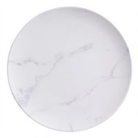 American Metalcraft Mix & Matte 11-1/2 Inch Round Coupe Melamine Plate, Matte Marble White