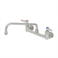 T&S Brass EverSteel 8-Inch Center Wall Mount Mixing Faucet with 14-Inch Swing Nozzle