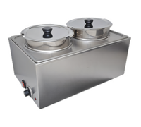 Uniworld Countertop Electric Double Wet Well Food Warmer, Without Drain Valve, 2 x 8 Qt Inserts