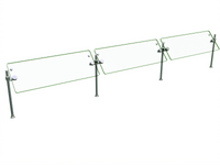 Hatco Flav-R-Shield ORBIT360-120 Self-Service 3-Bay Adjustable Tempered Glass Sneeze Guard