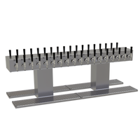 Double-Sided Countertop Glycol-Cooled Draft Dispensing Tower, 36 Faucets, Stainless Steel Grainline Finish