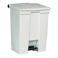 Rubbermaid Commercial Step-On 18 Gallon White Hands-Free Bathroom Trash Can