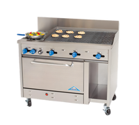 Comstock-Castle F3430-4RB 48-Inch Commercial Gas Char-Broiler Range with Extra-Wide 31-Inch Oven and 10-Inch Cabinet Storage