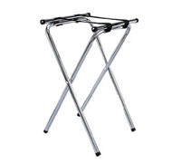 Deluxe Folding Chrome-Plated Steel Tray Stand, 32 Inches High
