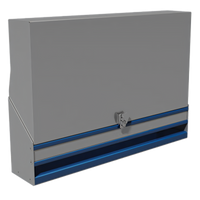 Advance Tabco Prestige Signature Series Single-Tier 12-Inch Stainless Steel Speed Rail with Locking Cover, 3-Bottle Capacity