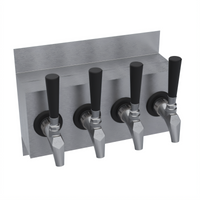 Krowne Wall-Mount Four-Faucet Glycol-Cooled Beer Tower with Drip Tray