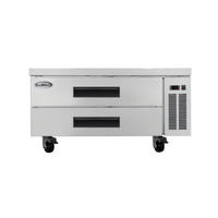 KoolMore 48-Inch Commercial 2-Section Stainless Steel Chef Base Refrigerator Storage Cabinet with Pull-Out Drawers