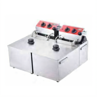 Serv-Ware EF-06L-2 Dual Tank Countertop Electric Fryer, 1.5 Gallons Per Basin