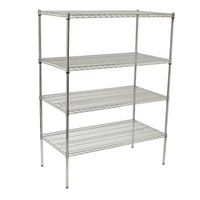 Winco VCS-1848 18 x 48 x 72 Inch 4-Tier Chrome-Plated Wire Shelving Set