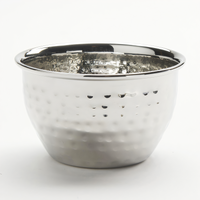 American Metalcraft 8 oz Round Stainless Steel Hammered Finish Sauce Cup