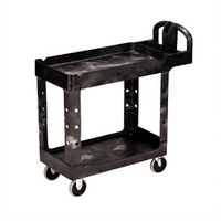 Rubbermaid Commercial Products 2-Shelf Utility Bus Cart, 500 lb. Capacity, Black