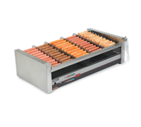 Nemco Stainless Steel Digital Slanted Countertop Roller Grill with GripsIt Rollers, 30 Hot Dog Capacity