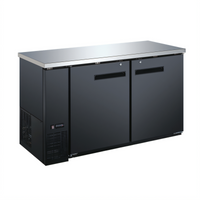 Omcan USA 61-Inch Two-Section Solid Door Back Bar Cooler, 15.8 Cu. Ft.