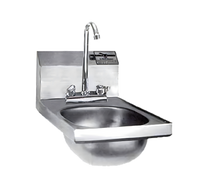 Eagle Group Space-Saver Wall-Mounted Hand Sink with Deck-Mount Gooseneck Faucet, 12-Inch Wide, 304 Stainless Steel