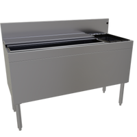 Glastender Extra Deep Underbar Ice Bin/Cocktail Unit with Bottle Wells and 10-Circuit Cold Plate, 48 Inch W x 19 Inch D