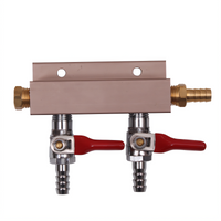 Glastender Two-Product Beer Gas Manifold Kit with Red Gas Tubing
