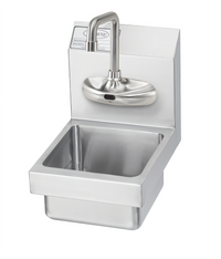 Krowne MiniMax 9-Inch Wall-Mounted Hand Sink with Battery-Operated Electronic Sensor Faucet