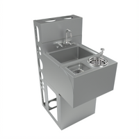 BK Resources 18-Inch Underbar Speed Station Dump Sink with Glass Rinser and Dipper Well