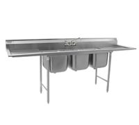 Eagle Group 314 Series 90-Inch Three-Compartment Sink with Left and Right Drainboards