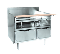 La Rosa L-71114-30 114-Inch x 30-1/2-Inch Stainless Steel Equipment Stand with 5 Dry Drawers and Richlite Cutting Board