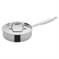 Winco Tri-Gen 2 Qt 8-Inch Tri-Ply Stainless Steel Induction-Ready Sauté Pan with Cover