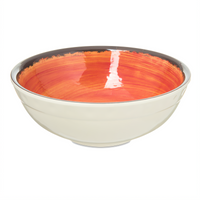 Mingle Small 6-Inch Round Melamine Serving Bowl, 17 oz, Fireball Orange