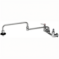 T&S Brass B-0598 8-Inch Splash-Mounted Pot Filler Mixing Faucet with 24-Inch Double-Jointed Swing Nozzle