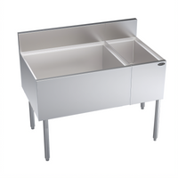 Krowne Royal Series 42-Inch Underbar Multi-Station Ice Bin with Bottle Well and Built-In 10-Circuit Cold Plate