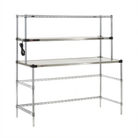 Metro Super Erecta Hot 60-Inch x 24-Inch Heated Shelf Workstation with Open Base and Overhead Wire Shelf