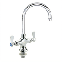 BK Resources OptiFlow Heavy Duty Deck Mount Dual Valve Pantry Faucet with 5-Inch Gooseneck Spout