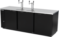 Beverage-Air 94-Inch Direct Draw Beer Dispenser with 3 Solid Doors, 5-Keg Capacity, and Dual Faucet Towers
