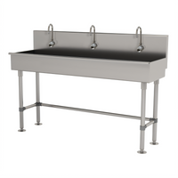 Advance Tabco 60-Inch 3-Station ADA Compliant Freestanding Multiwash Hand Sink with Electronic Faucets