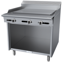 Garland Cuisine 36-Inch Gas Plancha Range with 5/8-Inch Steel Plate and Open Storage Cabinet Base