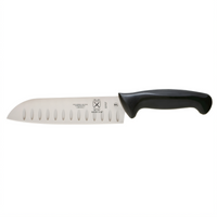 Mercer Culinary Millennia 7-Inch Santoku Knife, Stamped High Carbon Japanese Steel, Granton Edge