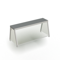 Duke Foodshield Deluxe Table-Mount Serving Overshelf with Tempered Glass Guard and Acrylic End Guards, 44-7/32W x 10-1/2D x 20H