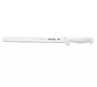 Mundial 12-Inch Serrated Slicer Knife with White Polypropylene Handle