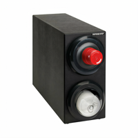 Dispense-Rite Countertop Cup and Lid Dispensing Cabinet with 2 Dispensers, Black Polystyrene, for 8-44 oz Cups and Lids