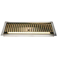 Micro Matic Drop-In Stainless Steel Drip Tray Trough with Louvered PVD Brass Screen, 13 x 6 Inches