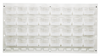 Quantum Wall-Mounted Louvered Panel Starter Unit with 32 Clear Bins, 36 x 8 x 19 Inches