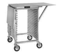 Cres Cor Mobile Work Stand with Solid Top and Side Drop Shelves, 18 Full-Size Pan Capacity