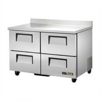 True TWT-48D-4-HC 48-Inch Two-Section Drawered Worktop Refrigerator, 4 Drawers, Self-Contained R290, Stainless Steel