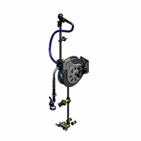 Open Epoxy-Coated Wall-Mount Hose Reel Assembly with 35' 3/8