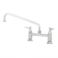 T&S Brass B-0221-CR Double Pantry Deck Mount Mixing Faucet with 12-Inch Swing Nozzle