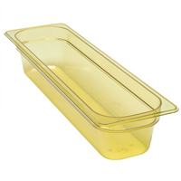 Cambro H-Pan High Heat 1/2 Size Long 4-Inch Deep Amber Plastic Hot Food Pan