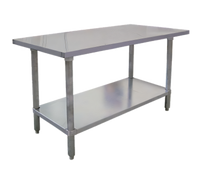 8-Foot x 24-Inch Flat Top Stainless Steel Work Table with Undershelf