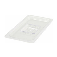 Poly-Ware 1/3 Size Solid Clear Polycarbonate Food Pan Cover with Handle