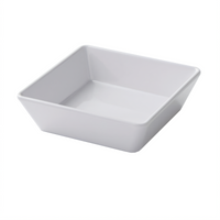 Endurance 16 oz White Square Shallow Melamine Bowl