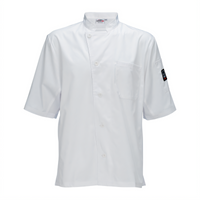 Signature Chef Broadway Ventilated Tapered-Fit Chef Shirt, White, 3X
