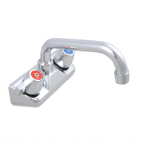 John Boos Lead-Free Economy Backsplash-Mount Faucet with 6-Inch Swing Spout, 4-Inch Centers