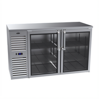 Krowne 60-Inch Two-Section Refrigerated Back Bar Storage Cabinet with Solid Swing Doors